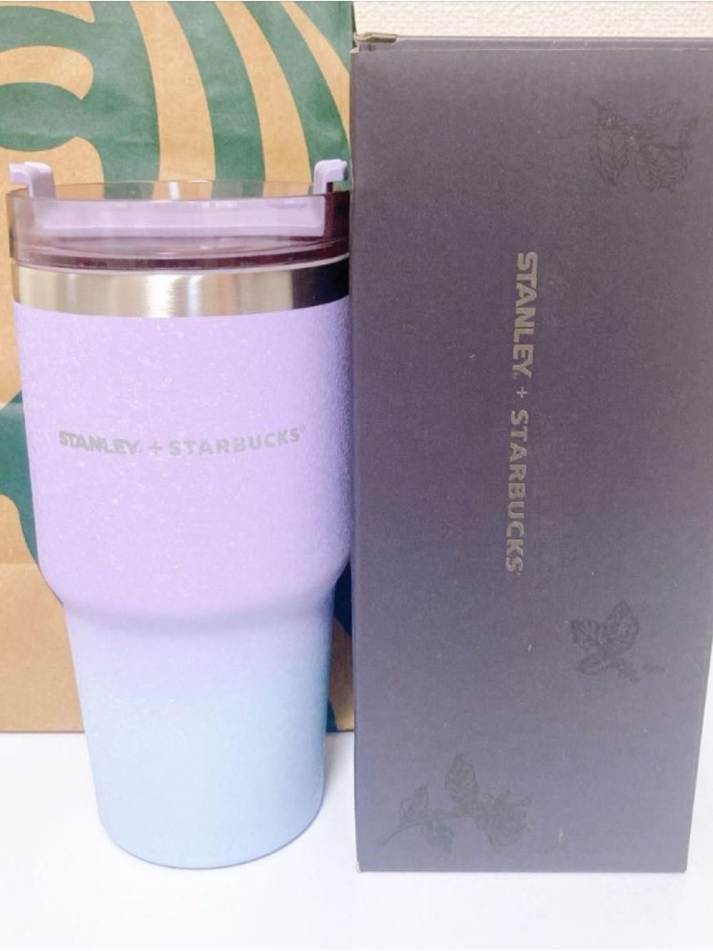 Starbucks x Stanley Lavender Ombre Tumbler 20oz coffee tea mug new - Picture 2 of 5